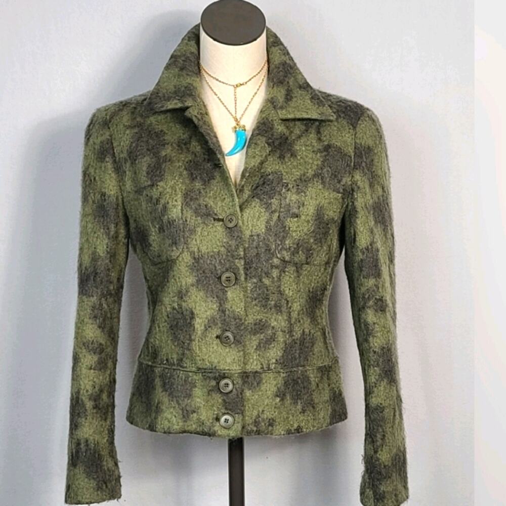 Mondi Olive Wool/Mohair Short Blazer SZ 8